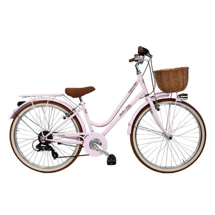 Rower miejski Dolce Vita CAPPUCCINO 26" kobieta z koszykiem - Różowy
