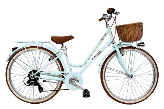 Vélo de ville Dolce Vita by Canellini CAPPUCCINO 26" avec panier - Bleu clair