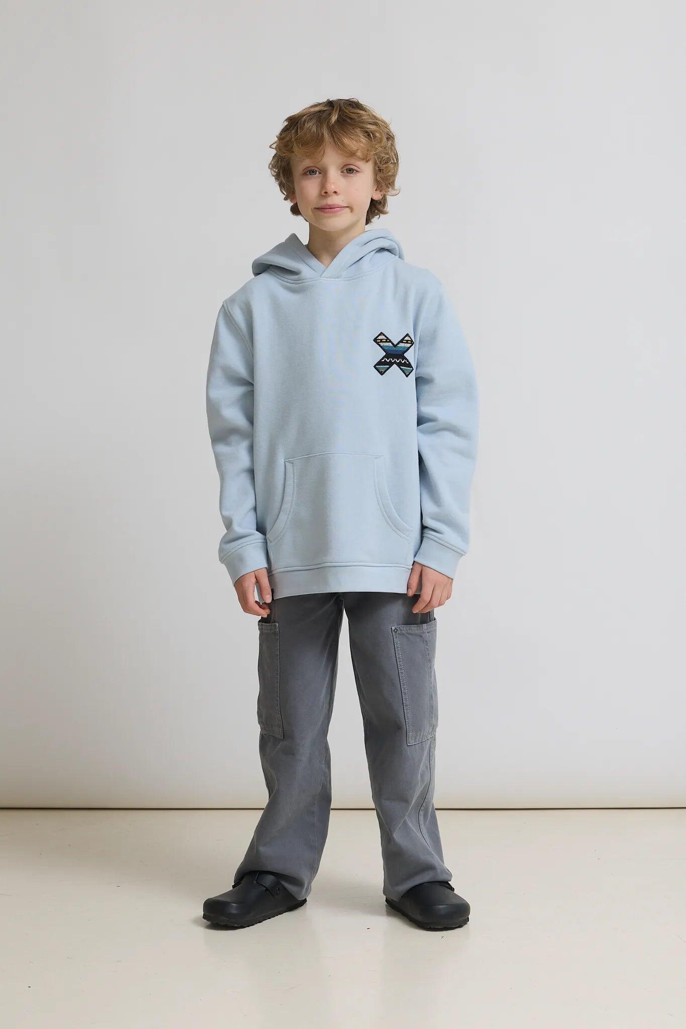 Sudadera con Capucha Kids Blue Banana Ice Blue de Algodón 100% Orgánico 3/4