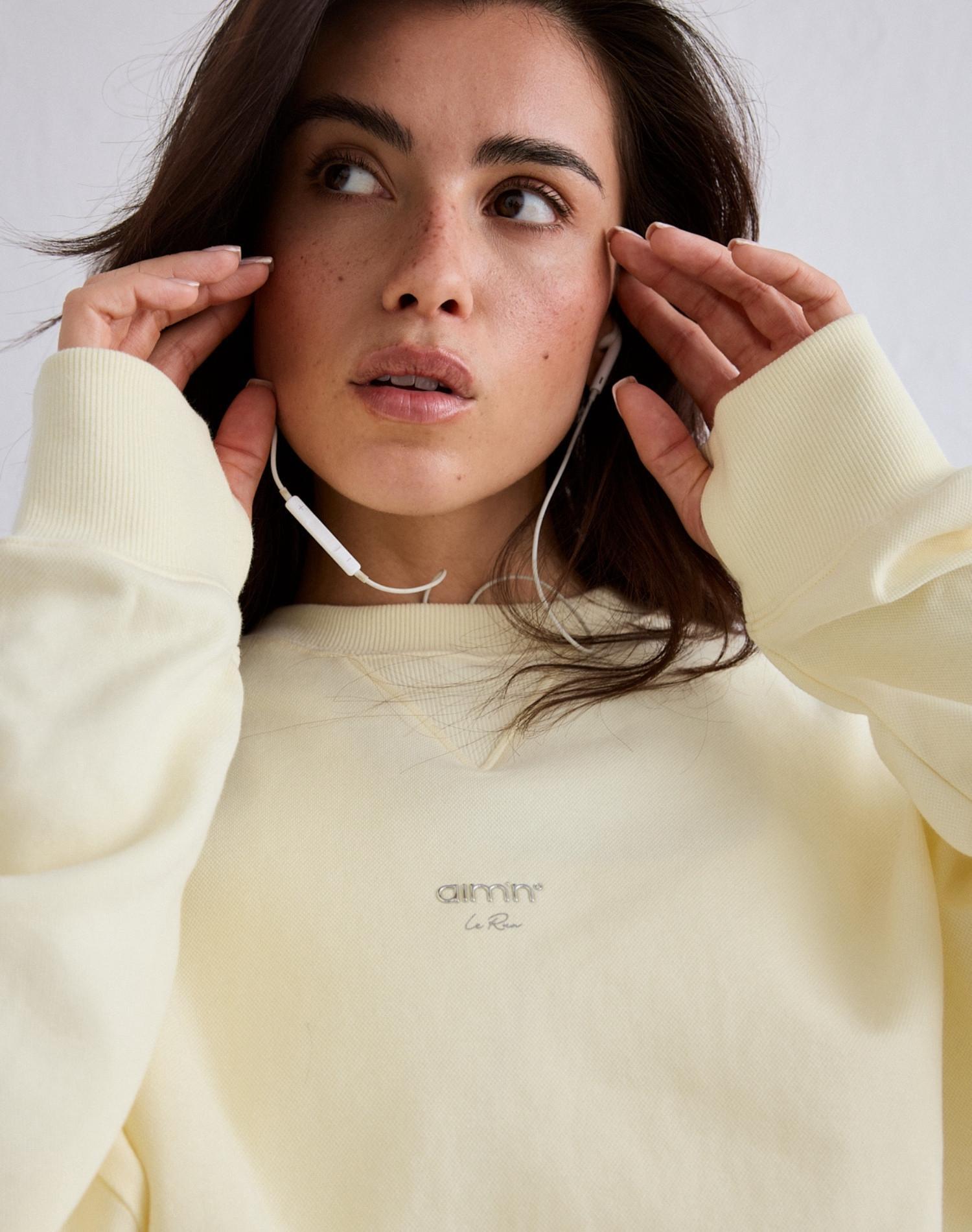 Femme Sweat de Course Respirant Évacuation de l'humidité Le Run Blanc Citronné 4/5