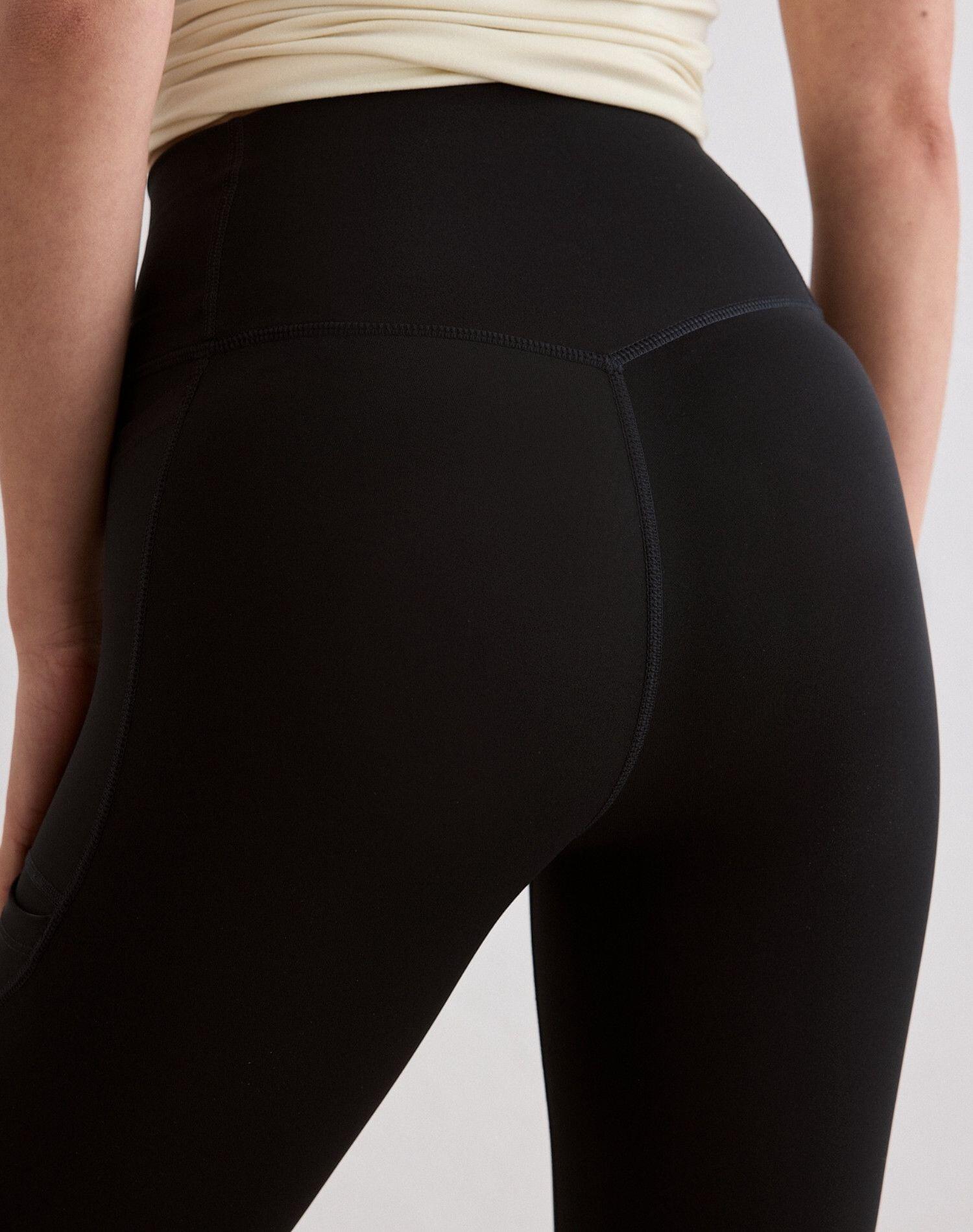 Mallas Mujer Para Correr Largo 7/8 Cintura Alta Squat Proof Bolsillos Negro 5/6