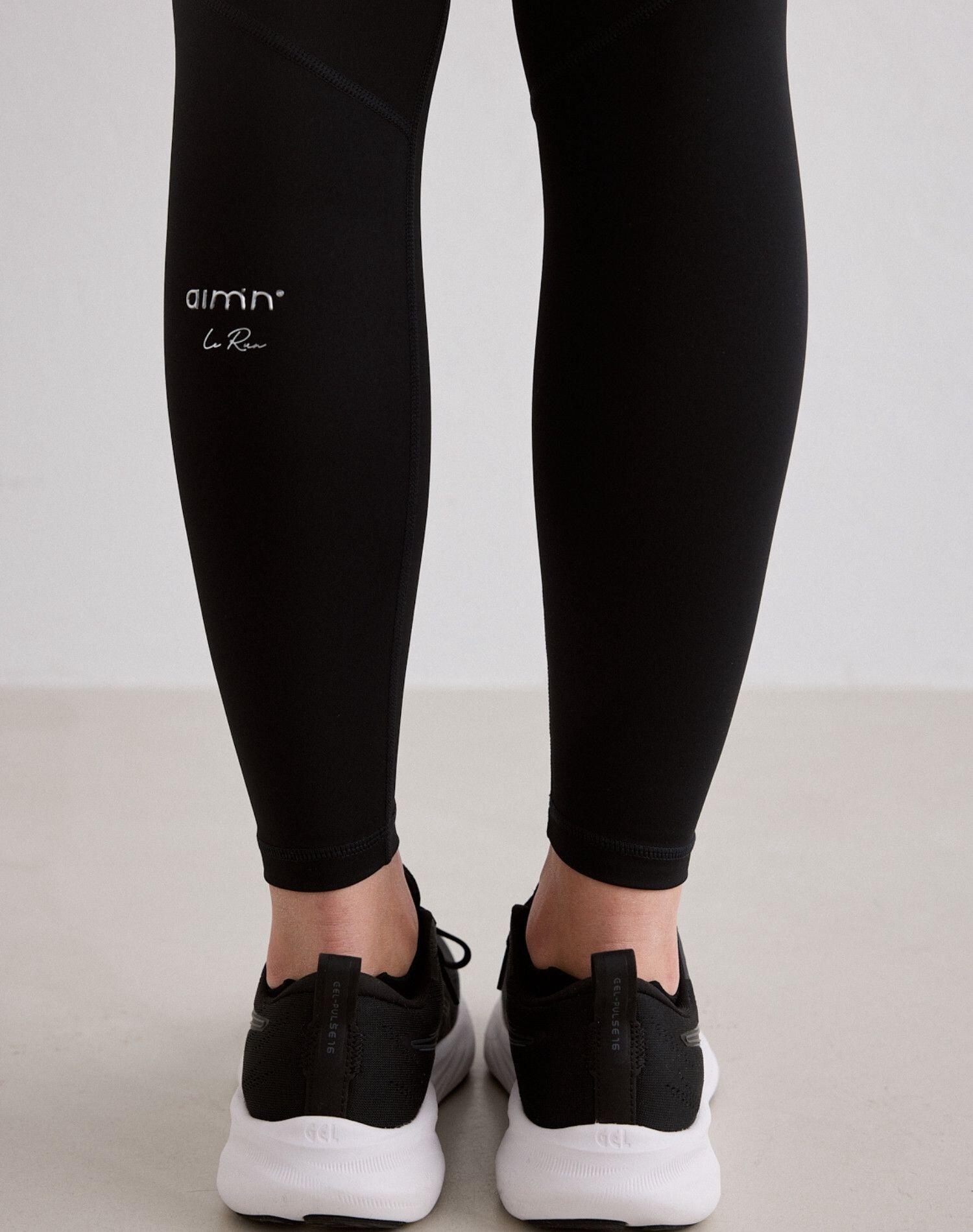 Mallas Mujer Cintura Alta Elásticas Recicladas Con Bolsillos Squat Proof Negro 5/6