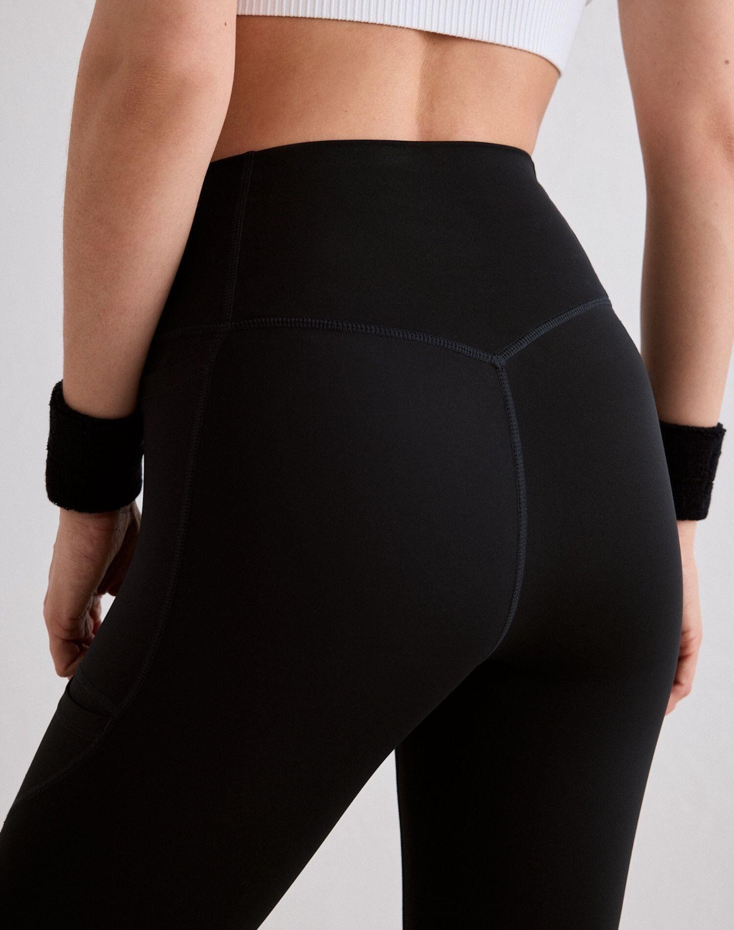 Mallas Mujer Cintura Alta Elásticas Recicladas Con Bolsillos Squat Proof Negro 4/6