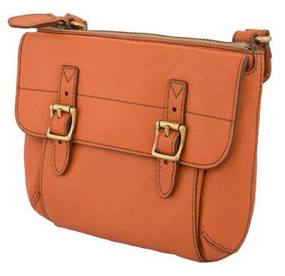 Handtas fossilwmns leder schoudertas tate top licht oranje oranje