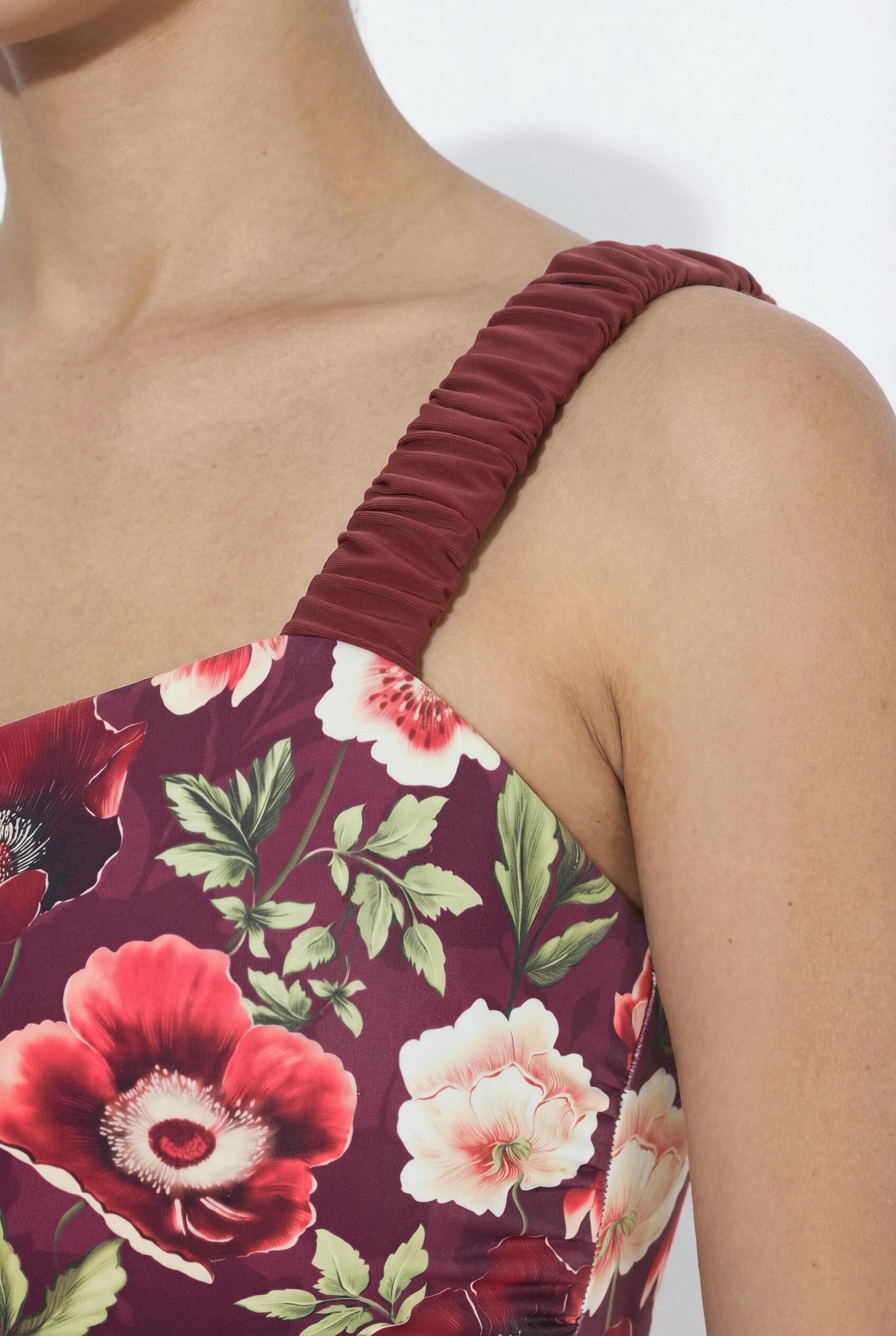 Femme Maillot de bain bonnets souples motif floral et bretelles « scrunchie » 3/7
