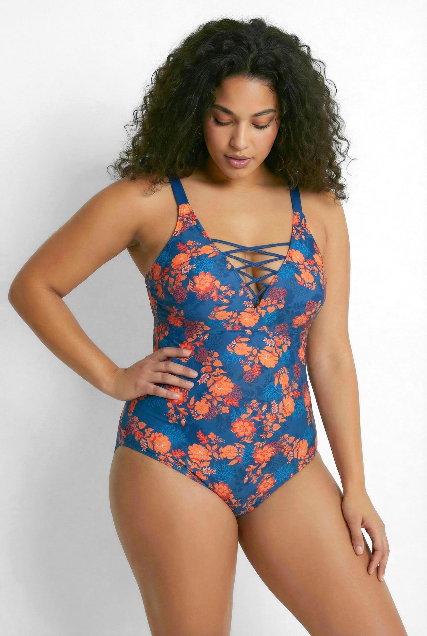 Femme Maillot de bain avec bonnets souples laçage matière recyclée 3/7