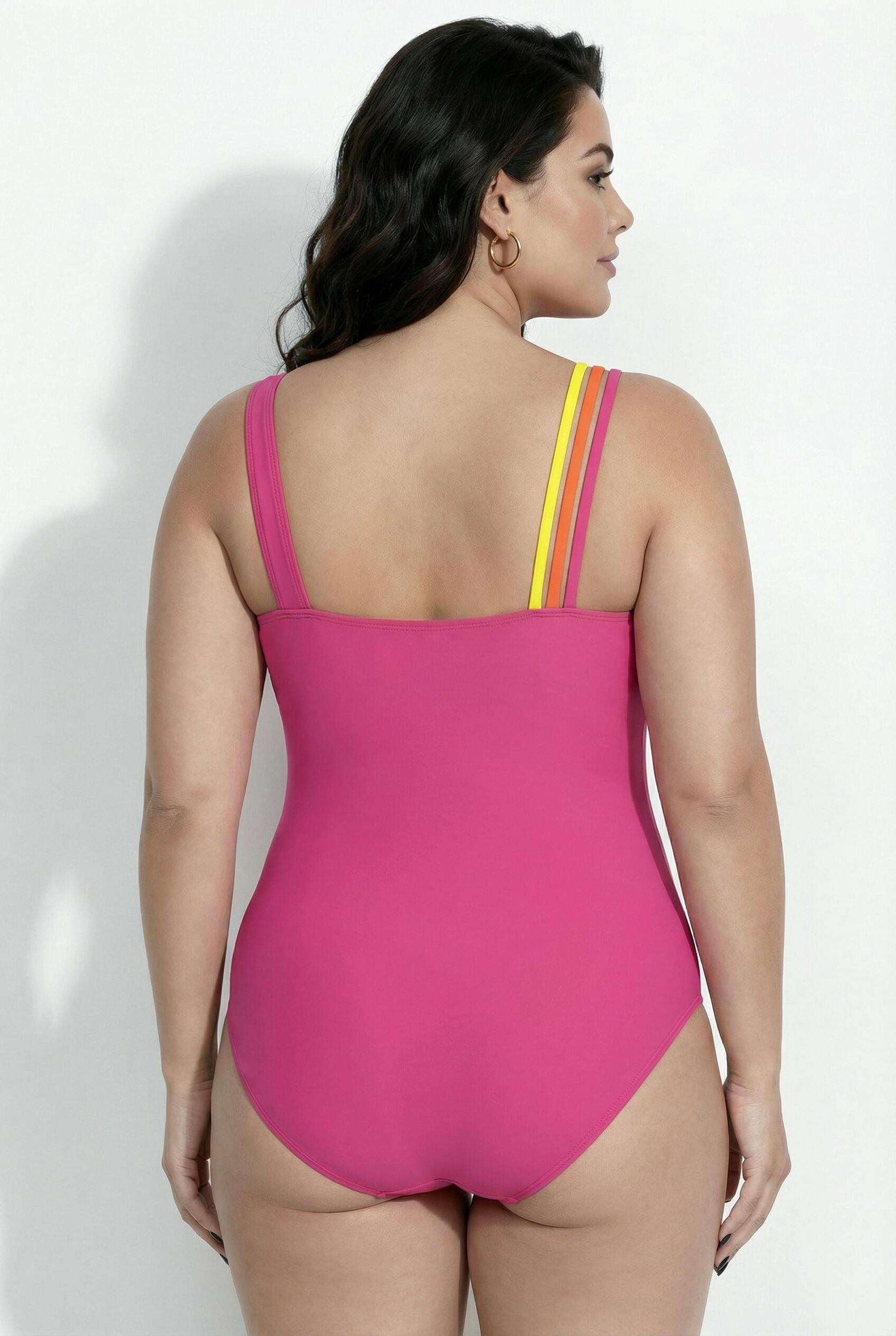 Femme Maillot de bain à bonnets souples motif palmier et bretelles triples 2/7