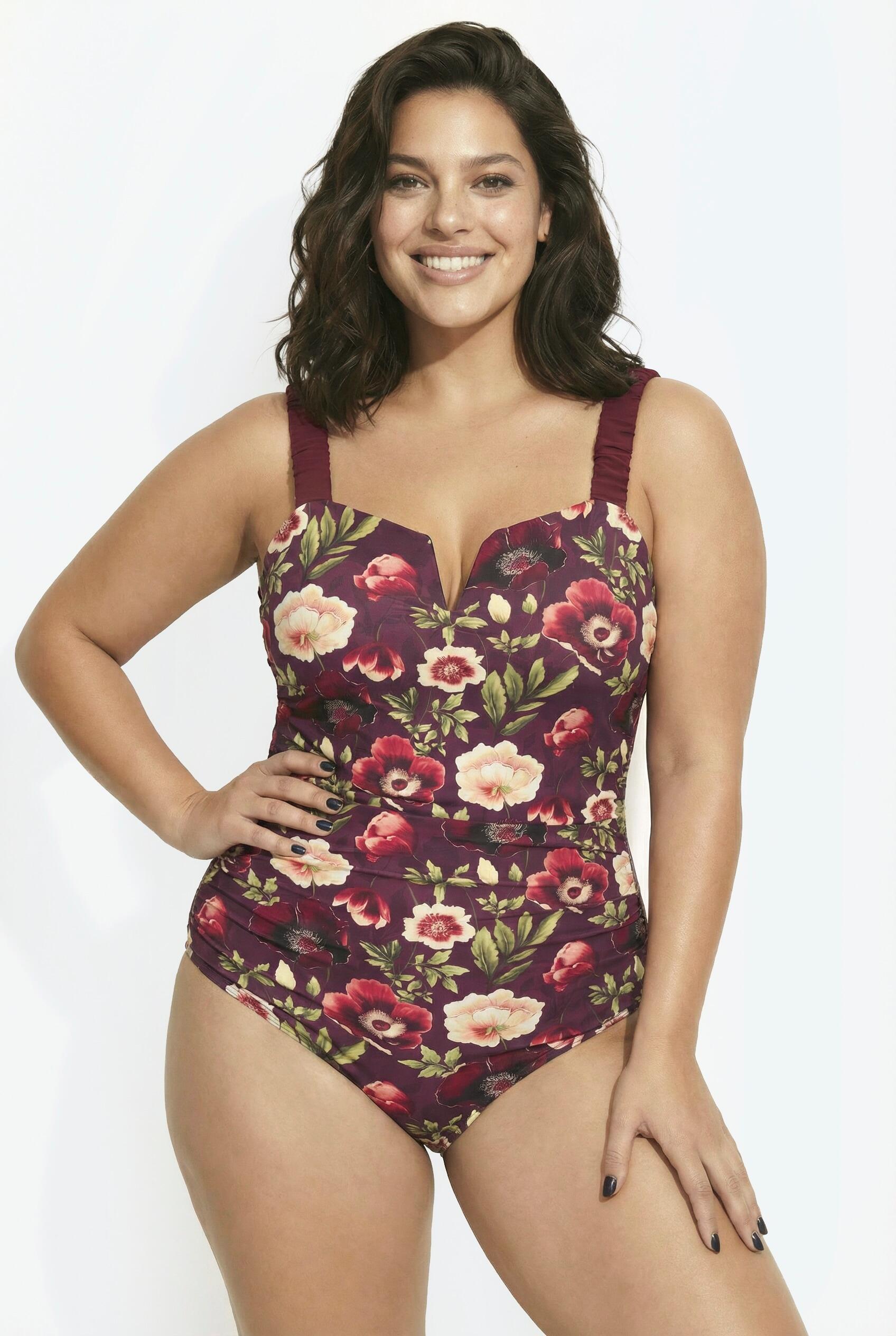 Femme Maillot de bain bonnets souples motif floral et bretelles « scrunchie » 5/7