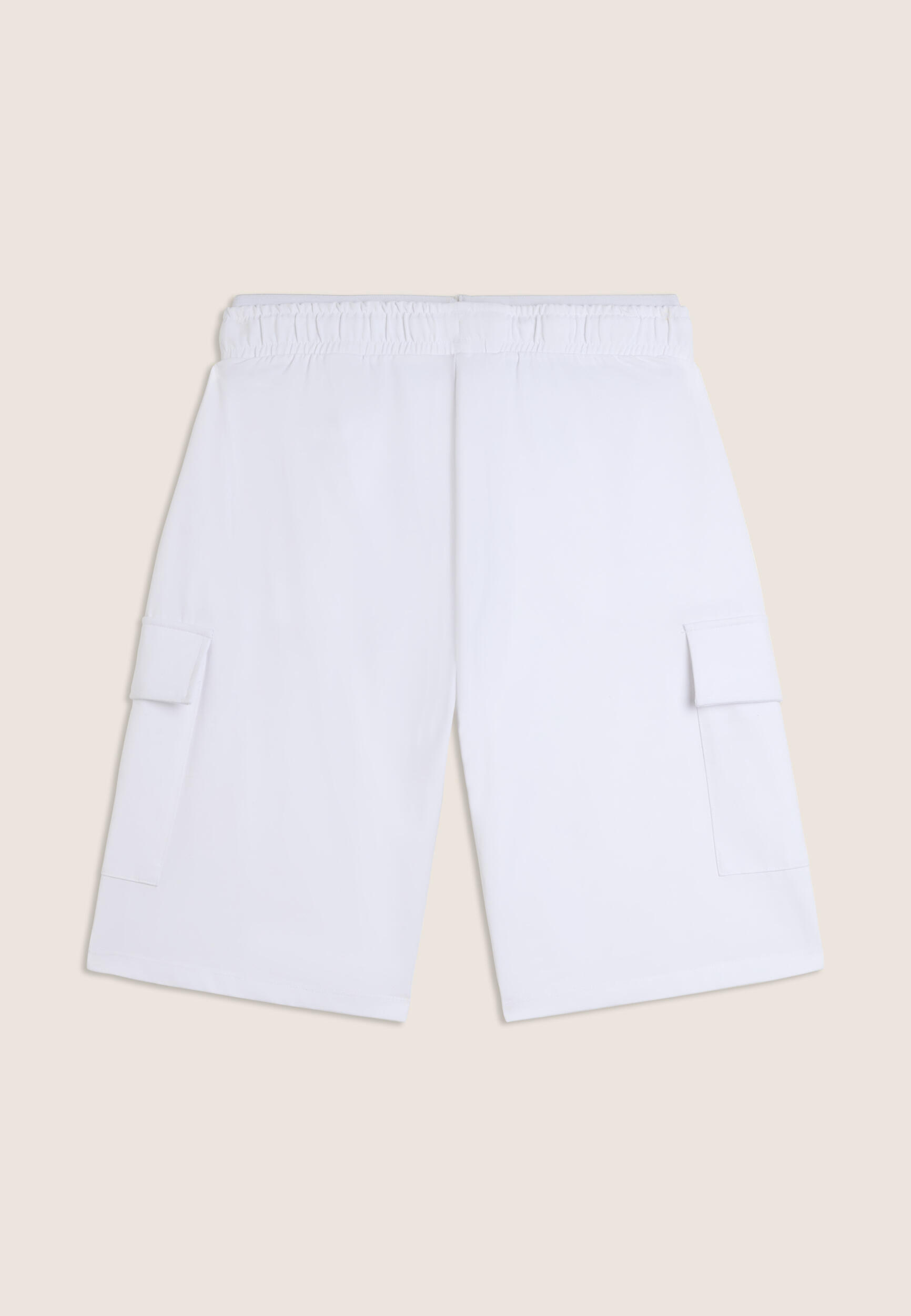 Pantalón corto de tejido de punto con pernera ancha y bolsillos laterales 2/3