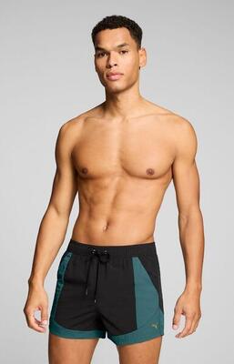Zwembroek heren - shorts - crinkle colour block - zwart / mint jelly
