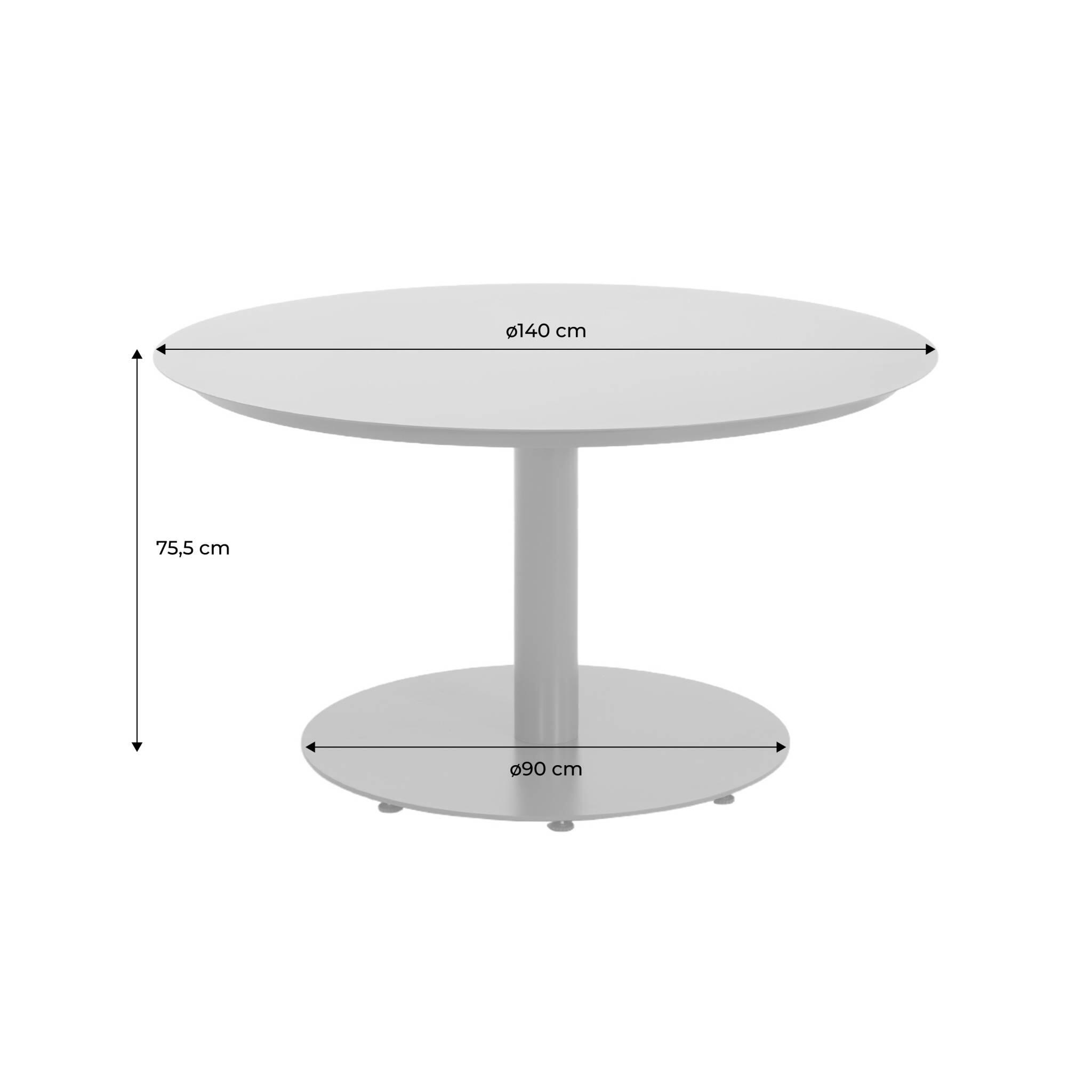Mesa de jardim redonda de alumínio, 6 lugares, Antracite 3/3