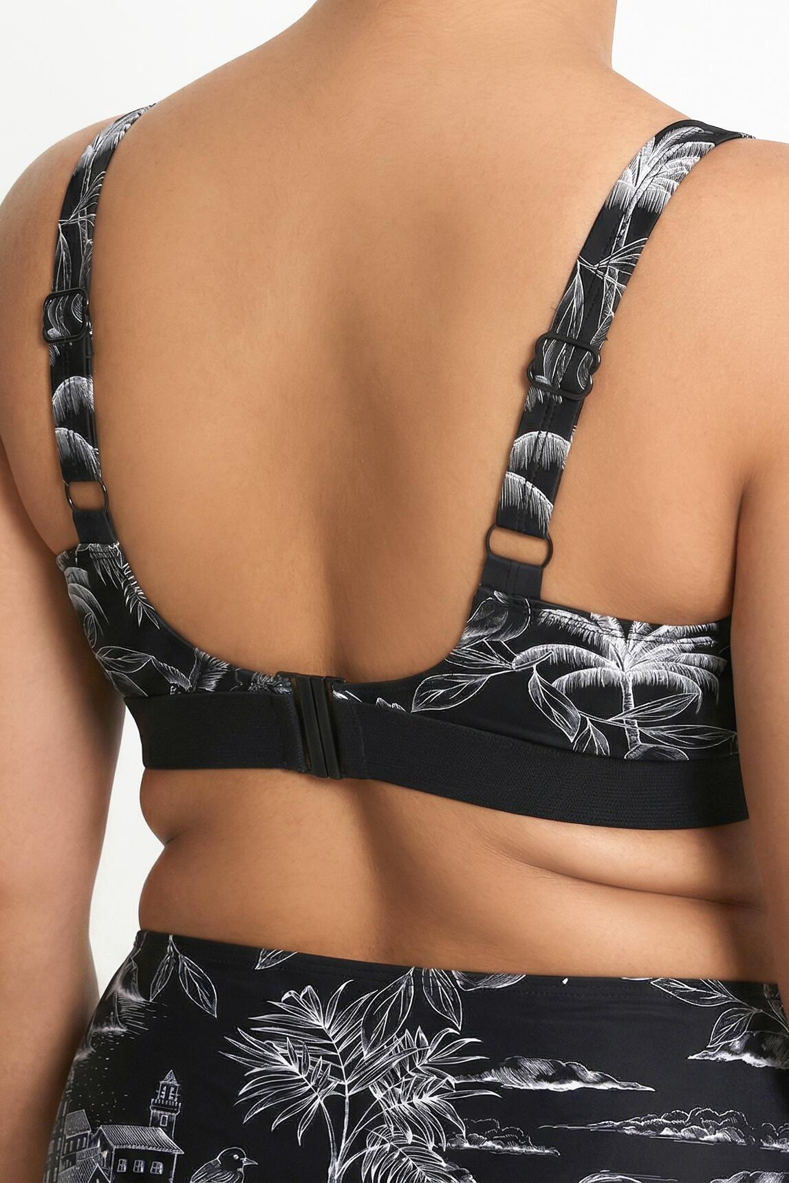 Femme Bikini motif palmiers sans bonnets souples bretelles réglables 5/7