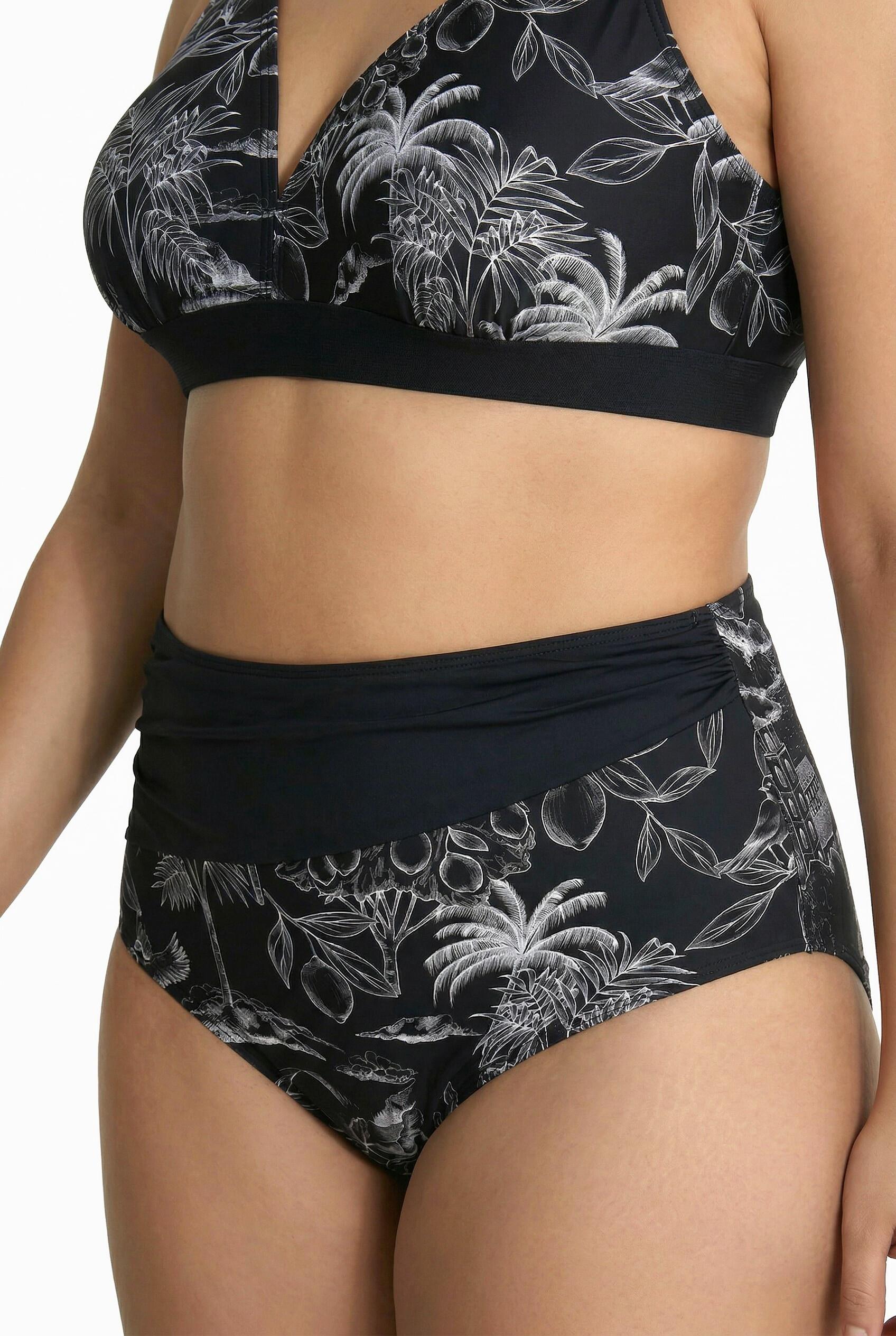 Femme Bikini motif palmiers sans bonnets souples bretelles réglables 4/7