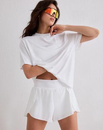 Femme Short de Course 2-en-1 Séchage Rapide Respirant Beige Foncé