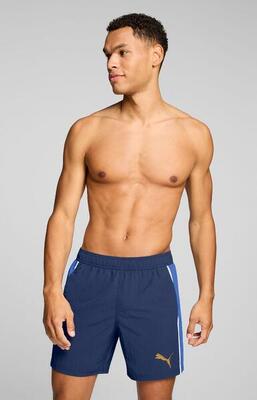 Zwembroek heren - mid shorts - crinkle t7 - navy / ultra blue