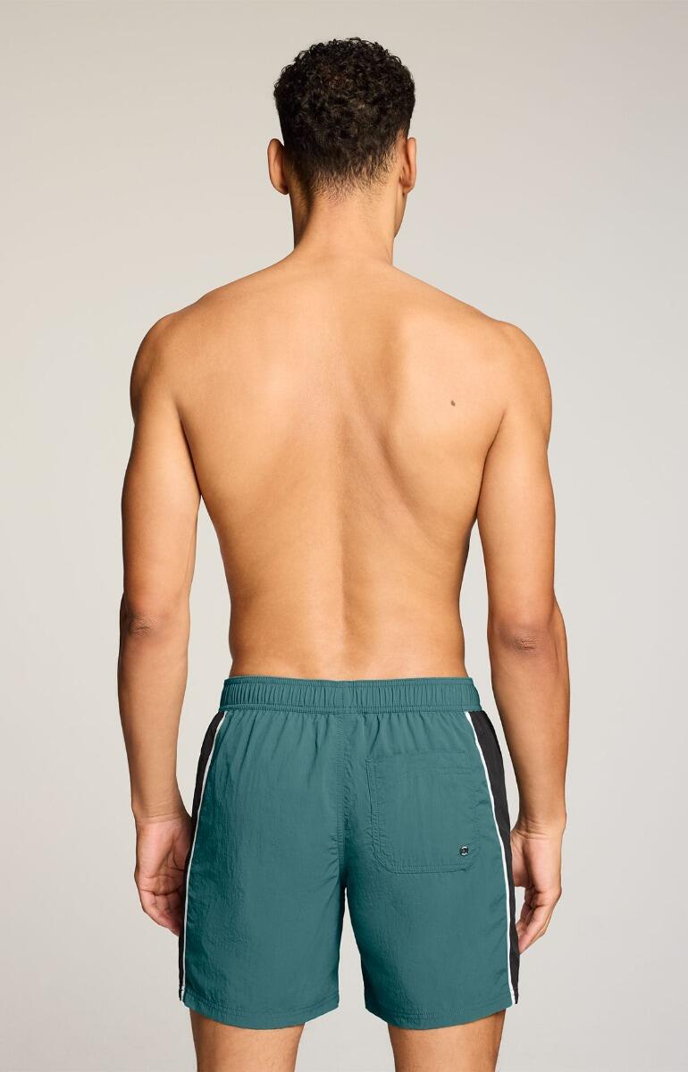 Short de bain homme - Short mi-long - Crinkle T7 - ​​Noir / Menthe Gelée 2/7