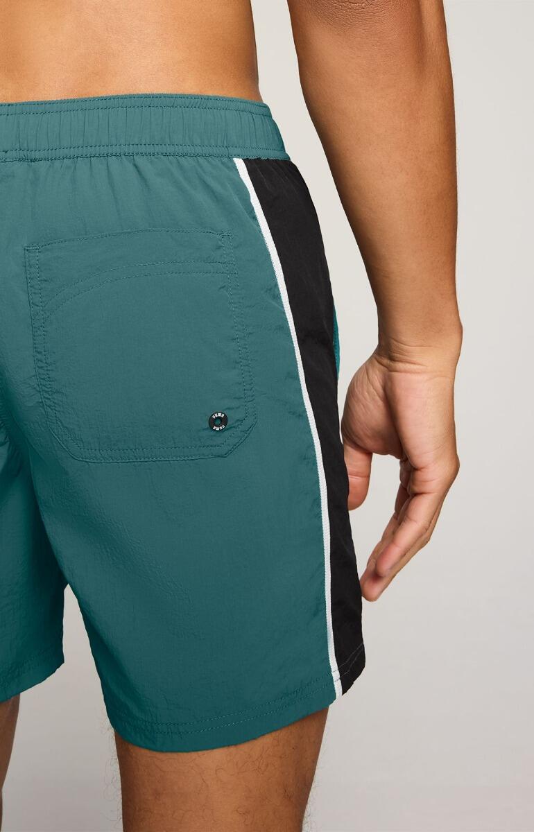 Short de bain homme - Short mi-long - Crinkle T7 - ​​Noir / Menthe Gelée 5/7