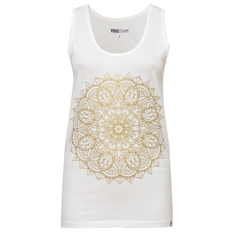 Yoga Tank Top Mandala Yoga Damen Weiß Stretchig YOGISTAR