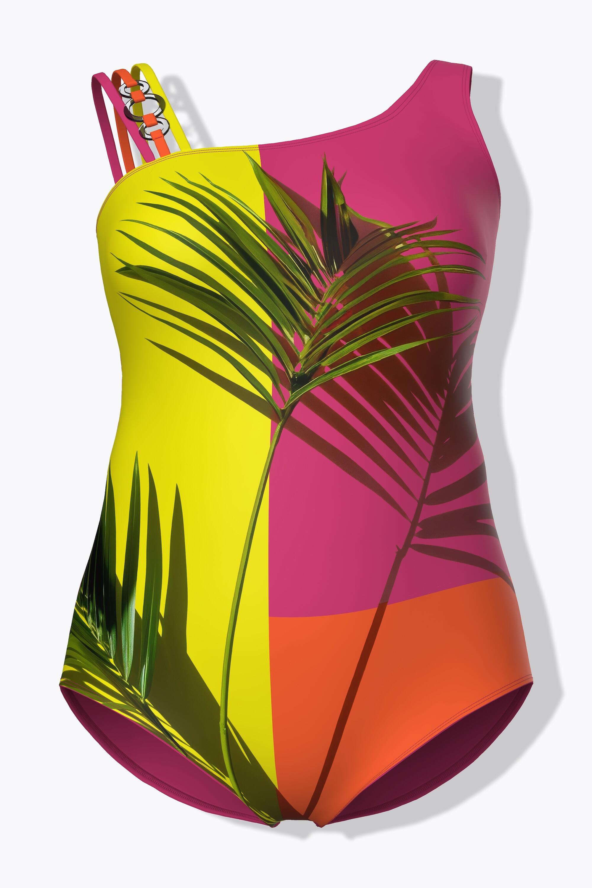 Femme Maillot de bain à bonnets souples motif palmier et bretelles triples 7/7