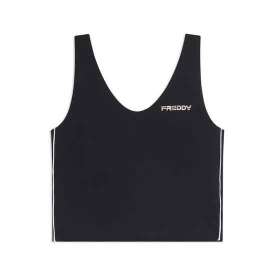 Cropped slim fit top met V-hals van quick dry jersey