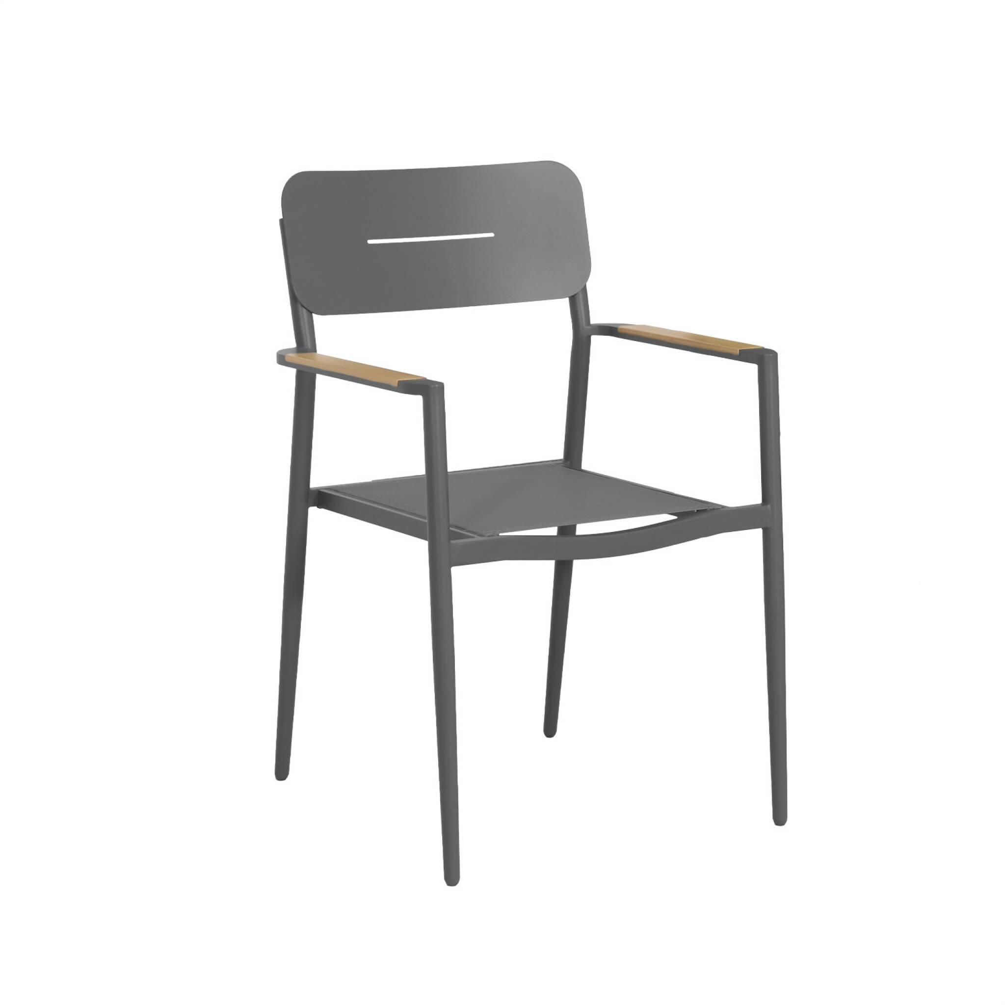 Conjunto de jardim com mesa redonda em alumínio com 6 cadeiras, Antracite 5/5