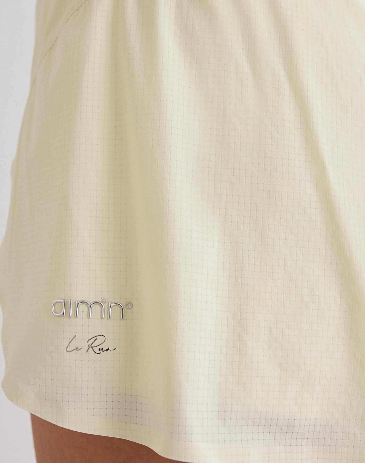 Shorts da Corsa da Donna 2‑in‑1 Traspiranti ad Asciugatura Rapida Bianco Limone 5/7