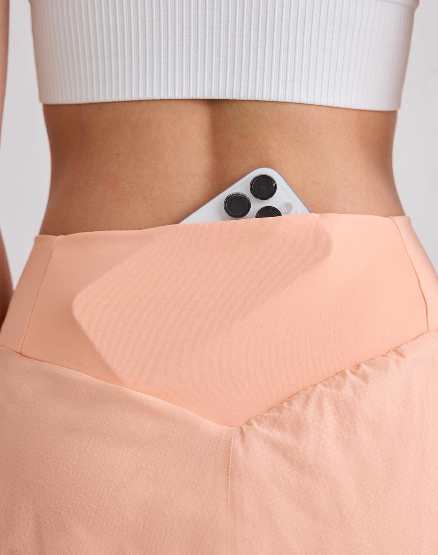 Damen Laufshorts 2-in-1 Schnelltrocknend Atmungsaktiv Pfirsich 4/7