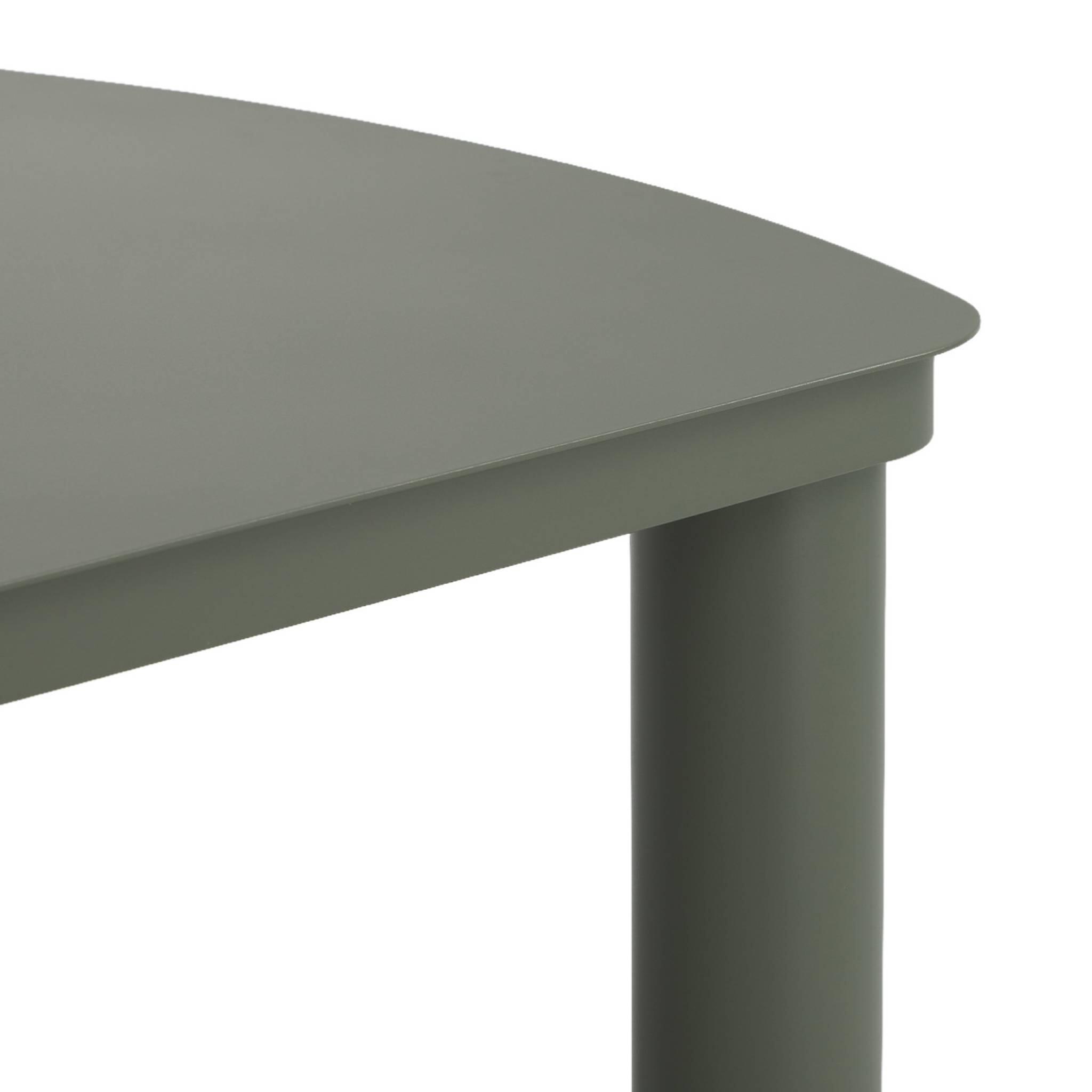 Mesa de jardim em alumínio, 10 lugares, Verde caqui 3/4