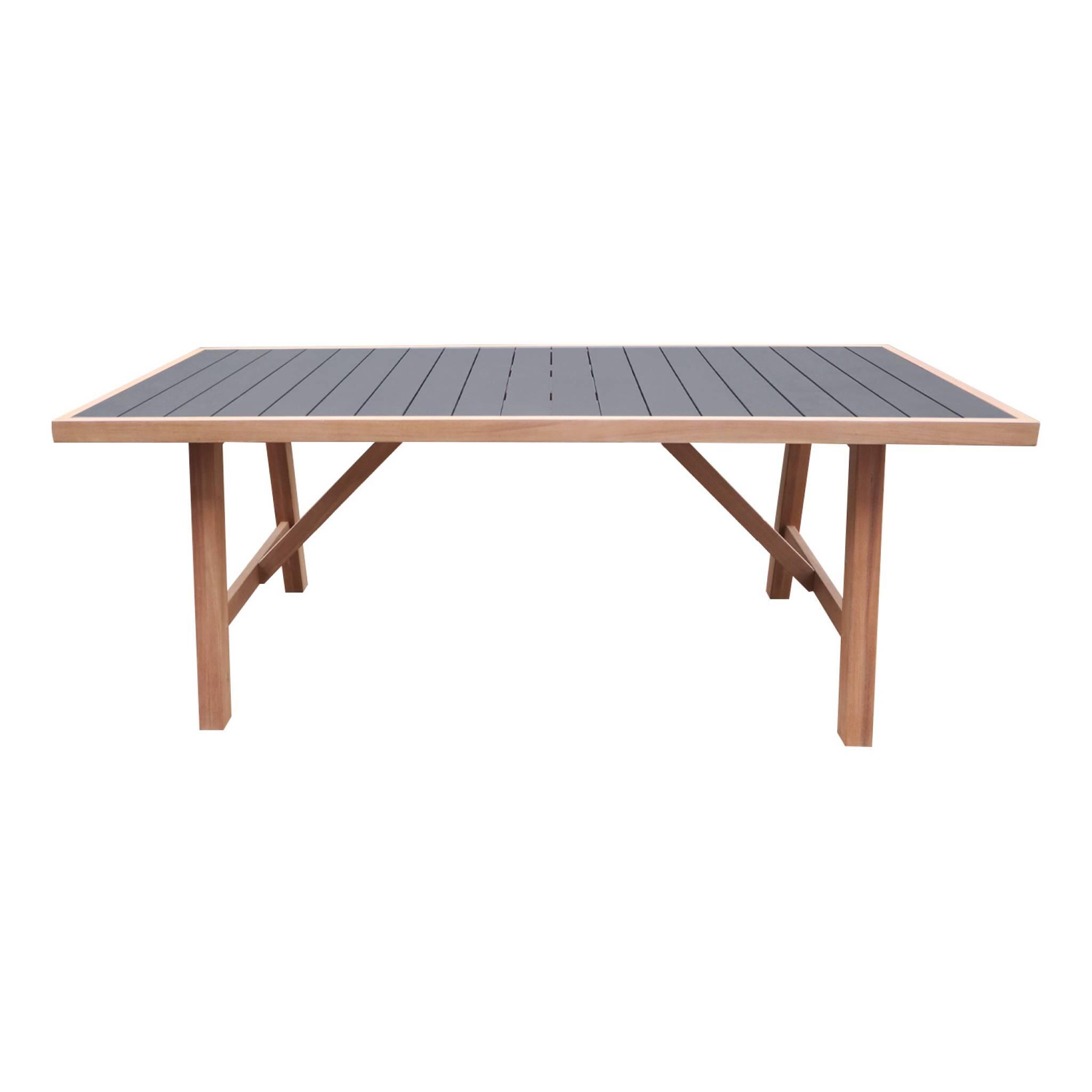 Mesa de jardim em madeira de acácia e alumínio, 8 lugares, Antracite 2/4
