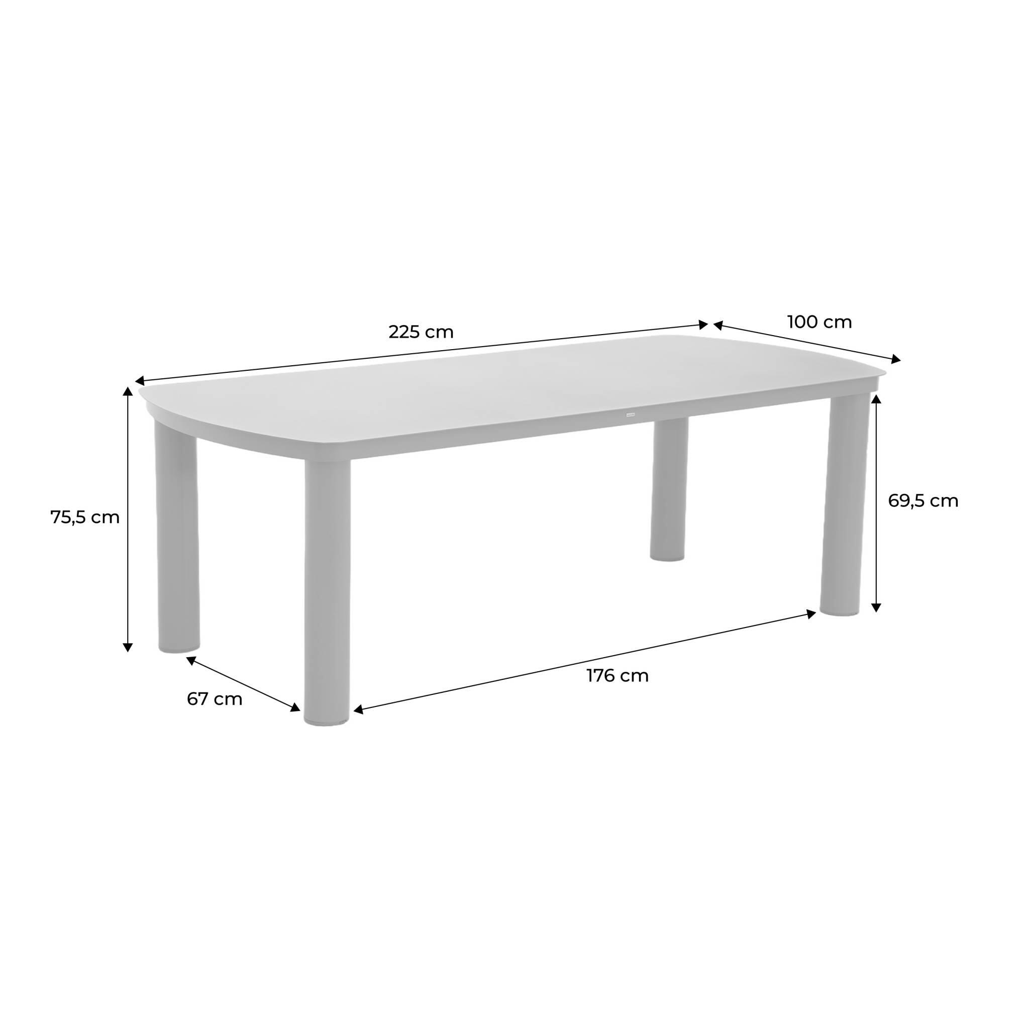 Mesa de jardim em alumínio, 10 lugares, Antracite 4/4
