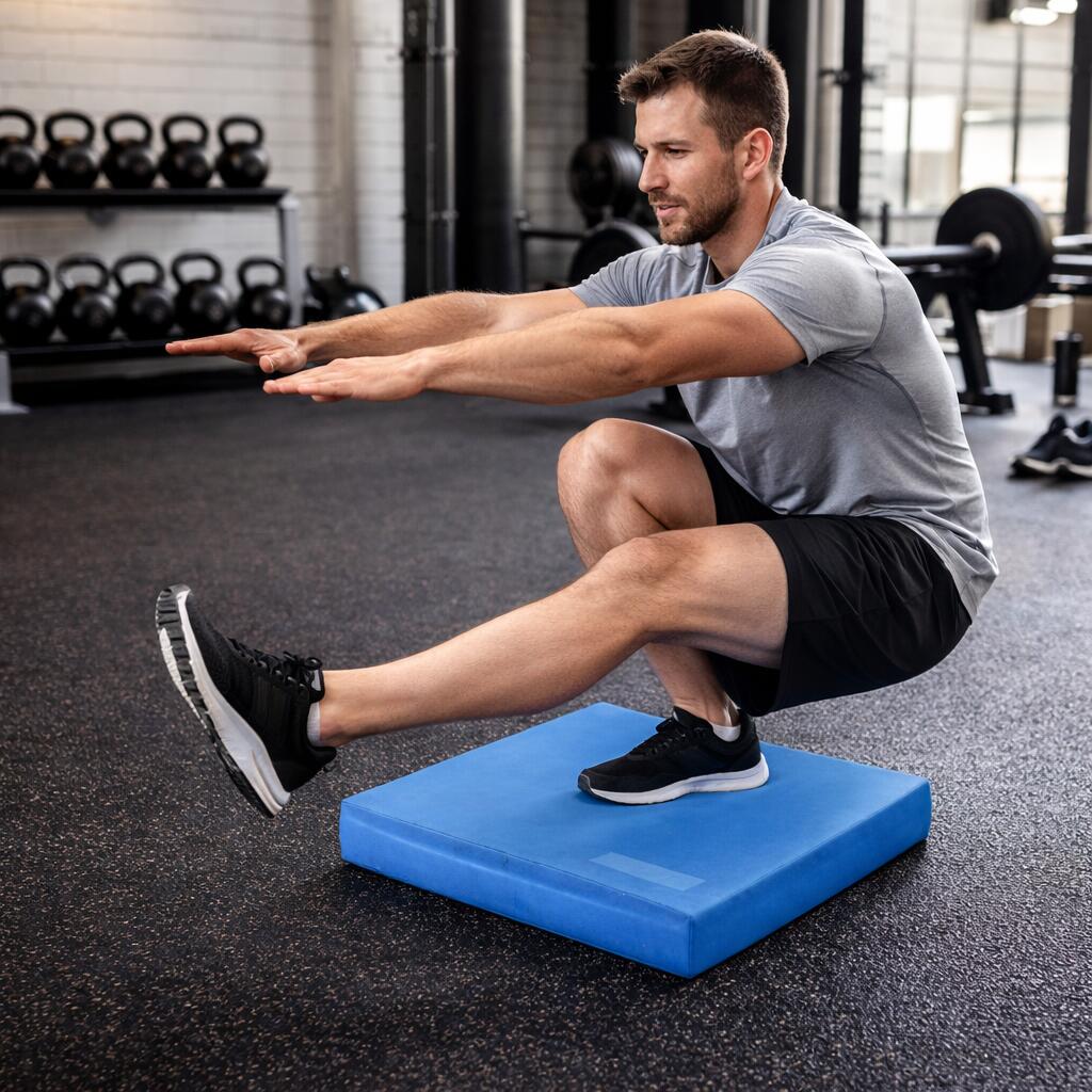 Balance Pad Profesional TPE 48x38x6 cm Fitness Azul 3/3