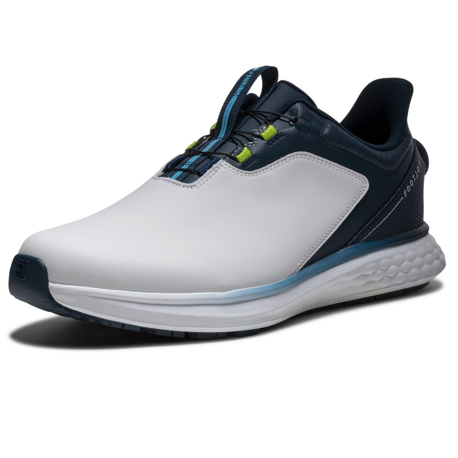 Chaussures de golf Footjoy Pulse BOA pour hommes, blanches et bleues 7/7