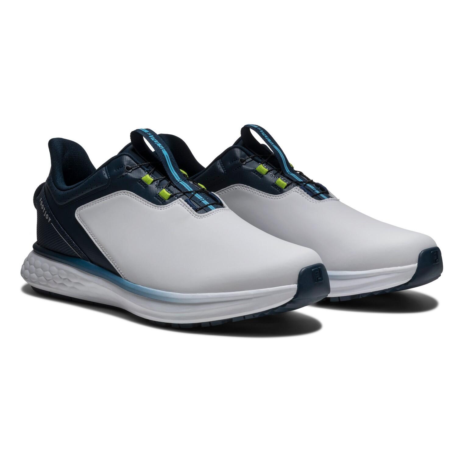 Chaussures de golf Footjoy Pulse BOA pour hommes, blanches et bleues 4/7