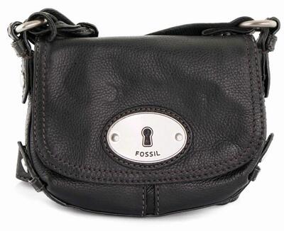 Borsa a mano da donna Fossil Maddox piccola a tracolla con patta nera