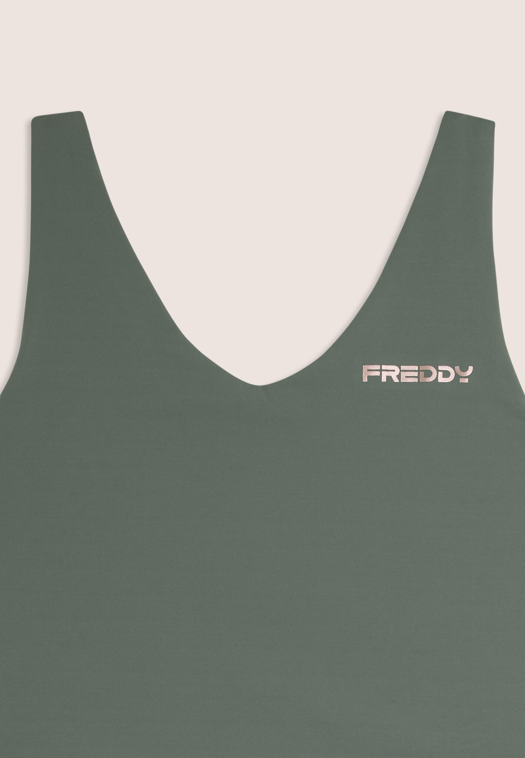 Canotta cropped slim fit con scollo a V in jersey quick dry 3/3