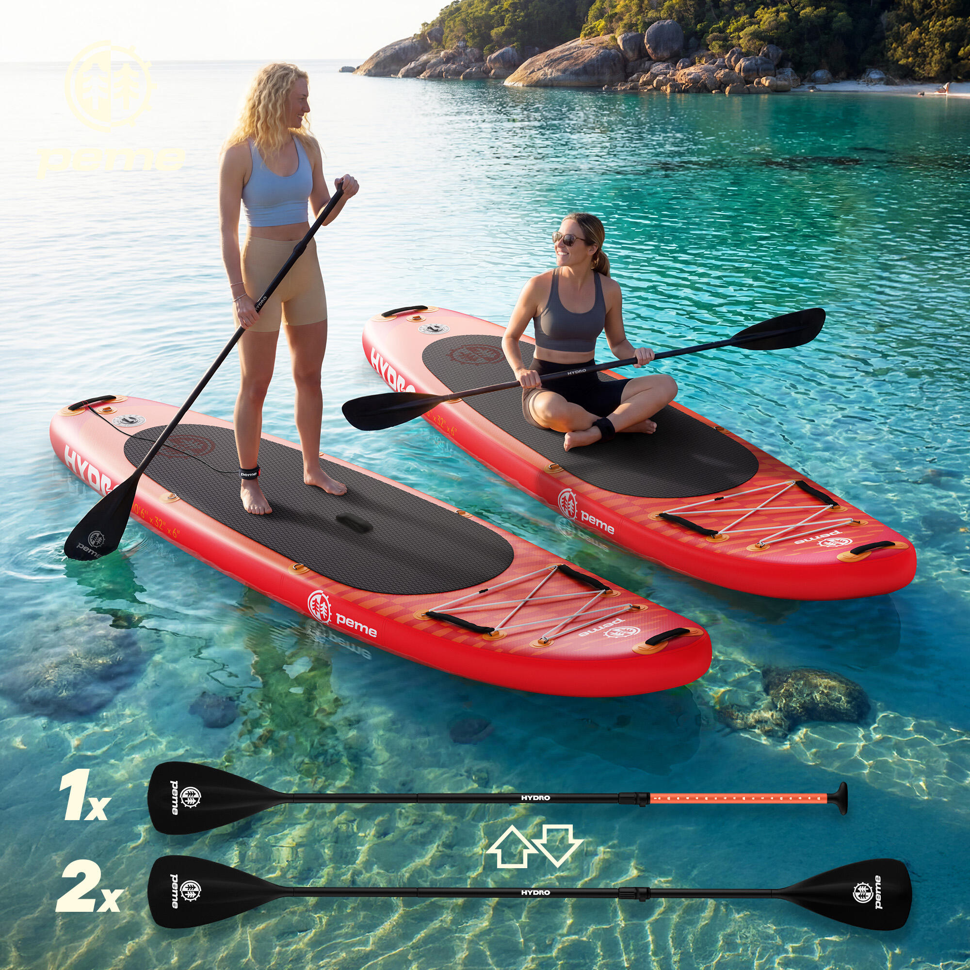 Aufblasbares Set SUP-Board 10'6 320x81x15 cm Touring, Stabilität 4/7
