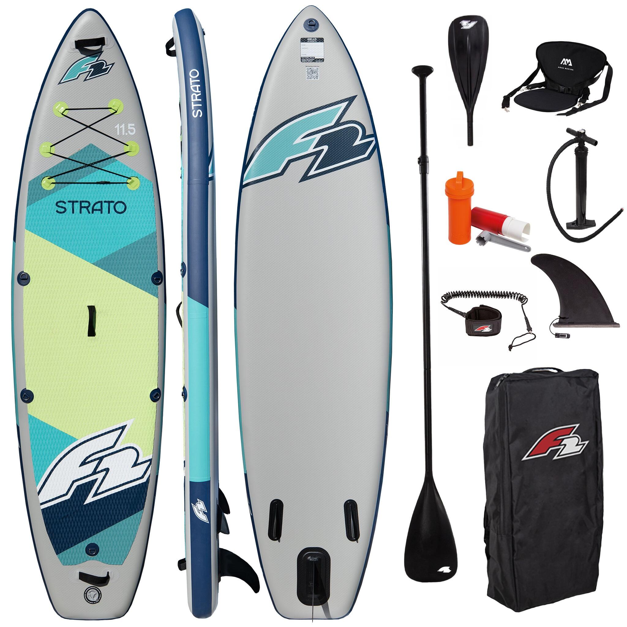 Placă SUP gonflabilă F2 Strato 11'5" Green COMBO