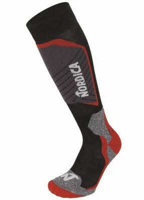 Nordica jr tech skisokken zwart-antraciet-rood
