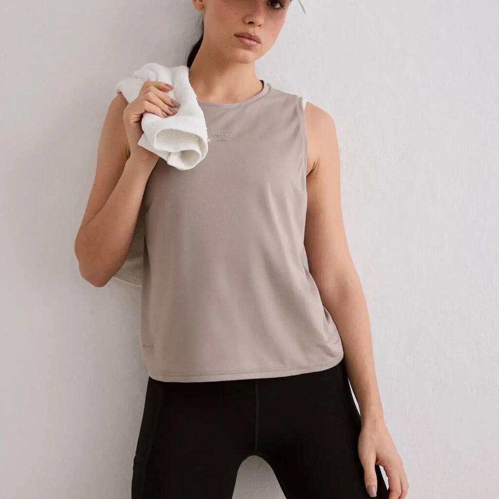 Women's Running Tank Seamless Quick-Drying Breathable Relaxed Le Run Dark Clay