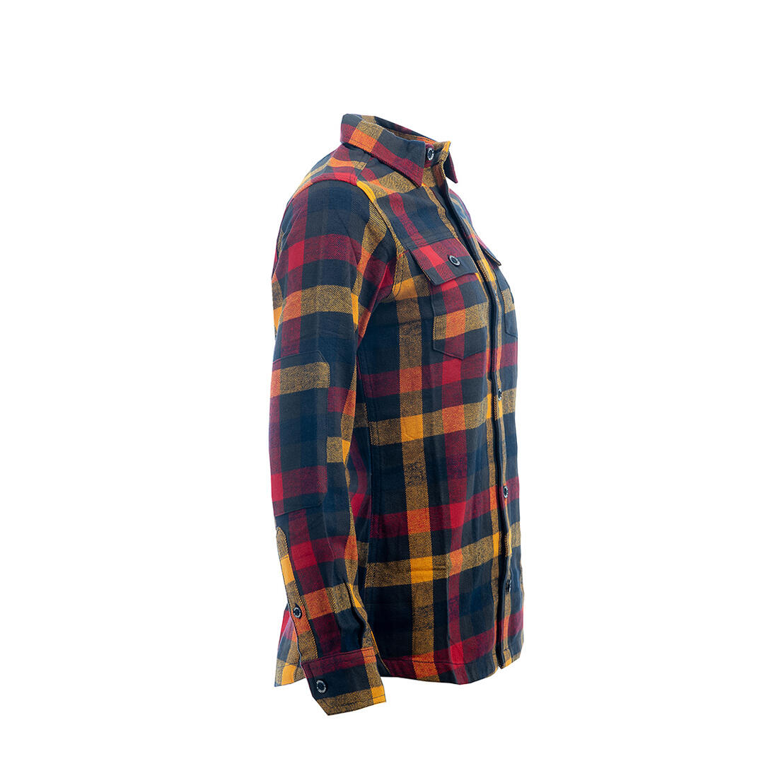 Gefüttertes Flanellhemd Damen Marineblau 4/5