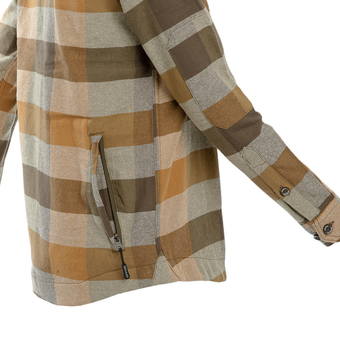 Gefüttertes Flanellhemd Damen Waldgrün 6/6