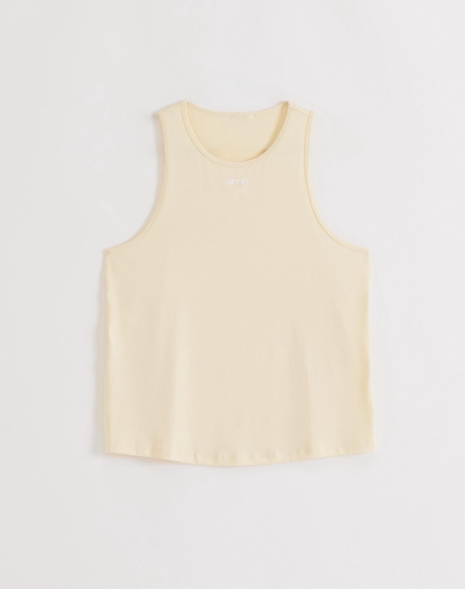 Dames Singlet Zacht Vochtafvoerend Citroenwit 4/4