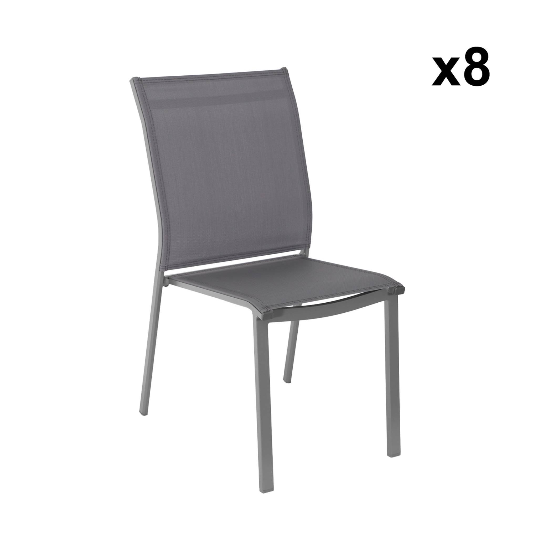 Conjunto de jardim com mesa em alumínio com 8 cadeiras, Antracite 5/5