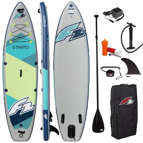 Deska Sup Pompowana F2 Strato 11'5" Green + Elektryczna pompka PBG 6 12V