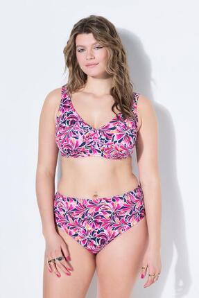 Femme Haut de bikini bonnets souples fleurs. Col en V