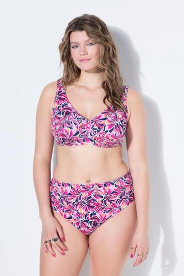 Femme Haut de bikini bonnets souples fleurs. Col en V