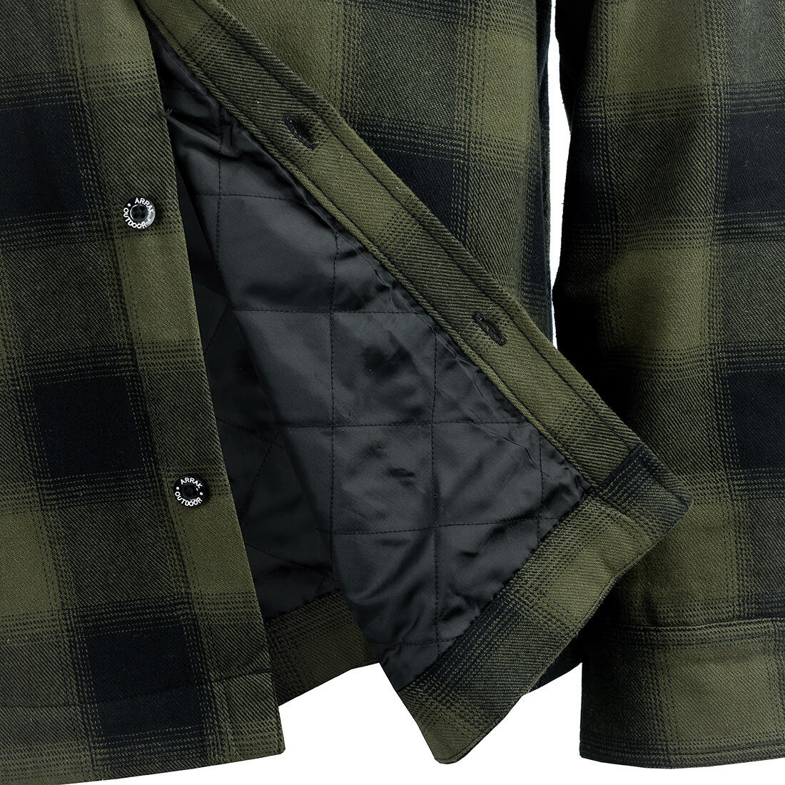 Gefüttertes Flanellhemd Damen Olivgrün 4/6