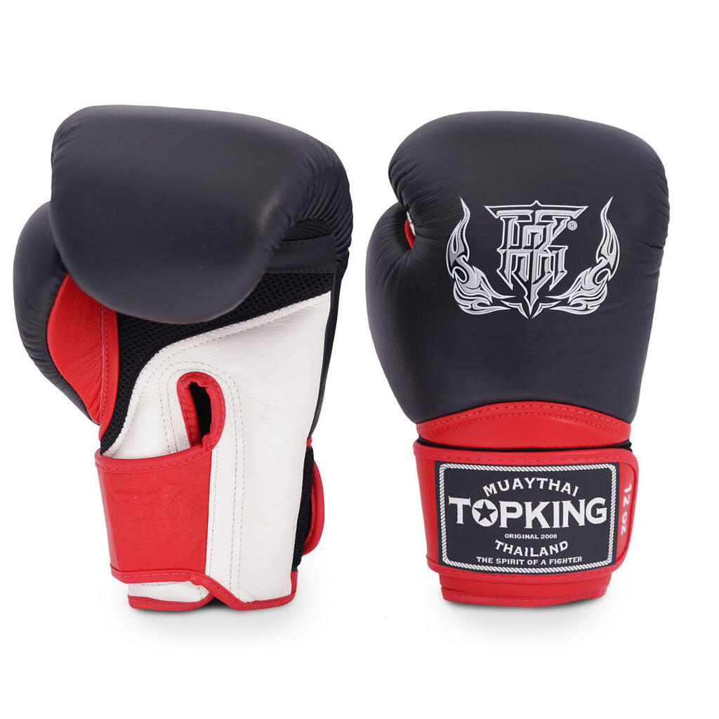 Topking Super Triple Tone Blue Leather Boxing Gloves