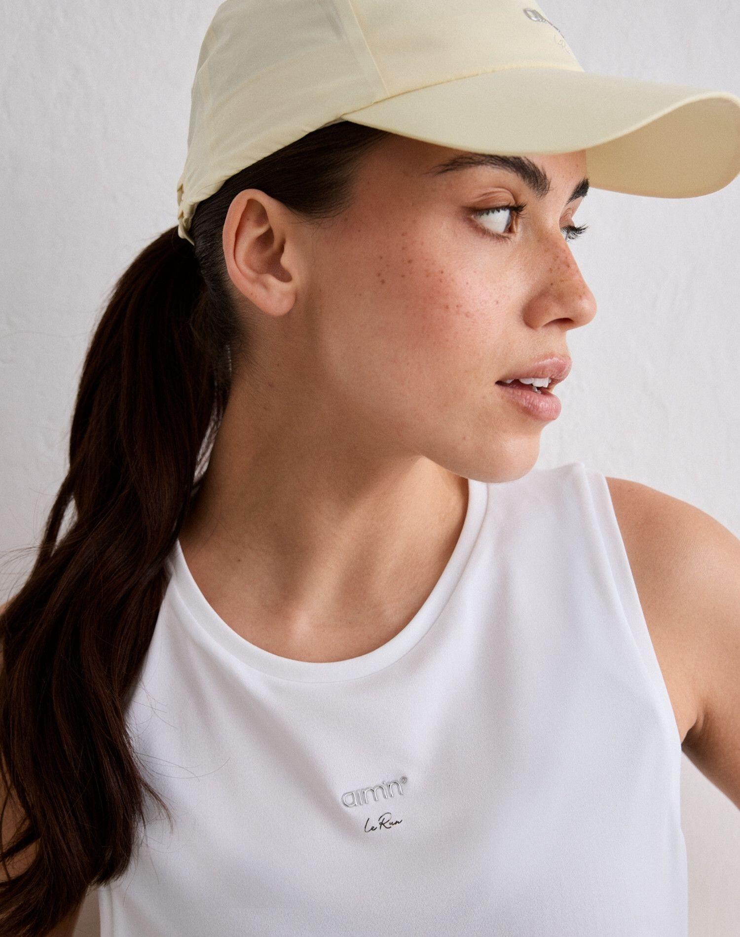Camiseta Tirantes Mujer Sin Costuras Secado Rápido Transpirable Le Run Blanco 3/5