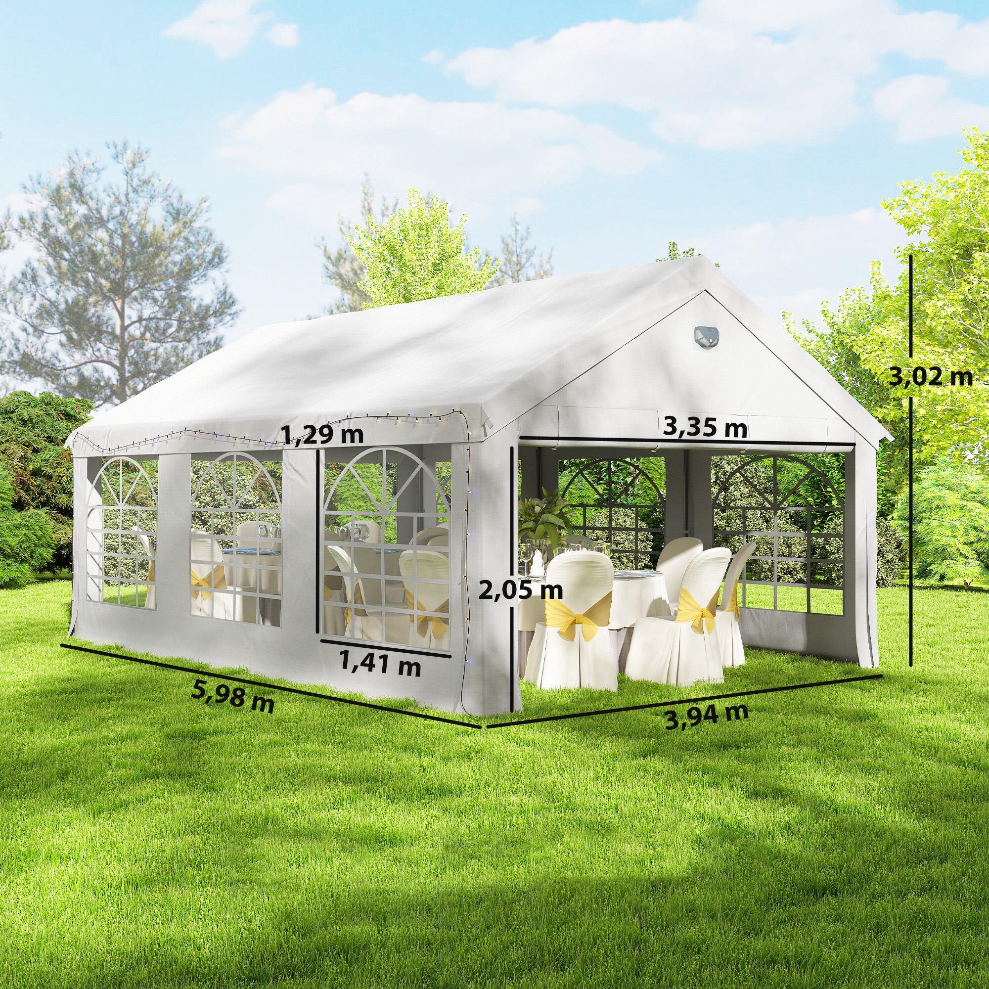 Tenda para Festas Outsunny Branco 3/5